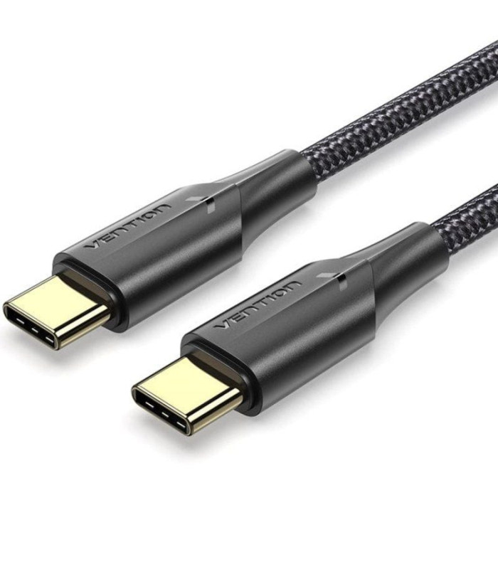 Cable usb 2.0 tipo-c 3a vention taubh/ usb tipo-c macho - usb tipo-c macho/ 480mbps/ 2m/ negro