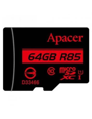 Tarjeta de memoria apacer 64gb xc uhs 1 con adaptador/ clase 10/ 85mbs