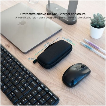 Funda para disco externo m2 tooq tqbc-m201b/ negra