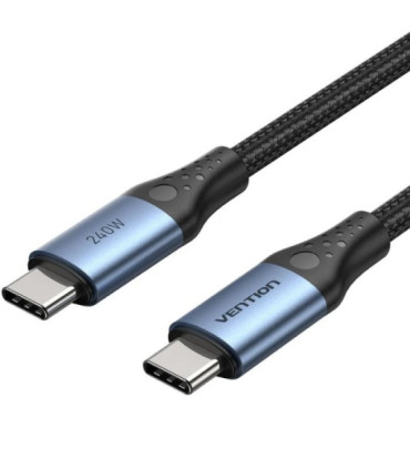 Cable usb 2.0 tipo-c 5a vention trebh/ usb tipo-c macho - usb tipo-c macho/ hasta 240w/ 480mbps/ 2m/ azul y negro