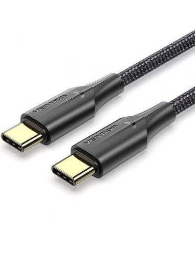 Cable usb 2.0 tipo-c 3a vention taubd/ usb tipo-c macho - usb tipo-c macho/ hasta 60w/ 480mbps/ 50cm/ negro