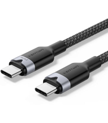 Cable usb 2.0 tipo-c 5a vention tribh/ usb tipo-c macho - usb tipo-c macho/ hasta 240w/ 480mbps/ 2m/ negro