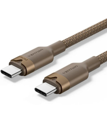 Cable usb 2.0 tipo-c 5a vention trijh/ usb tipo-c macho - usb tipo-c macho/ hasta 240w/ 480mbps/ 2m/ dorado