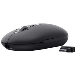 Ratón inalámbrico trust seron 26018/ batería recargable/ hasta 3200 dpi/ negro