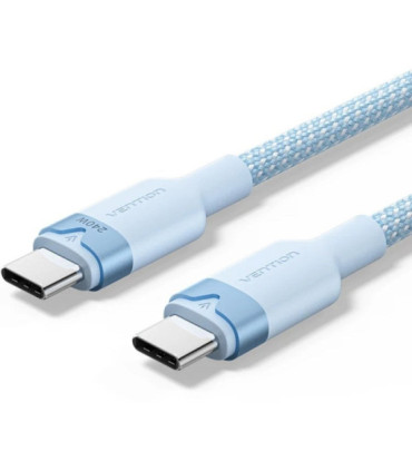 Cable usb 2.0 tipo-c 5a vention trish/ usb tipo-c macho - usb tipo-c macho/ hasta 240w/ 480mbps/ 2m/ azul
