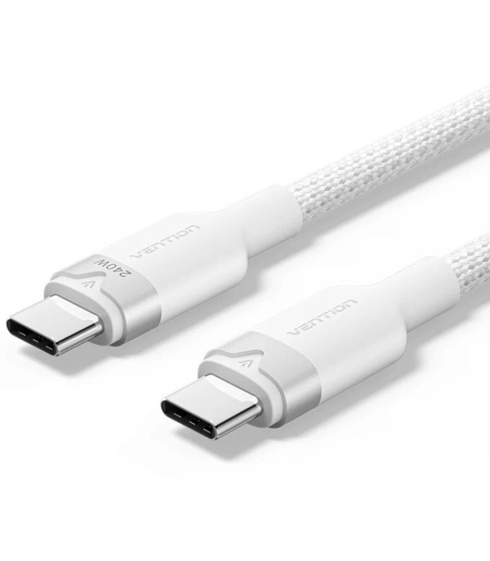 Cable usb tipo-c 2.0 5a vention triwf/ usb tipo-c macho - usb tipo-c macho/ hasta 240w/ 480mbps/ 1m/ blanco
