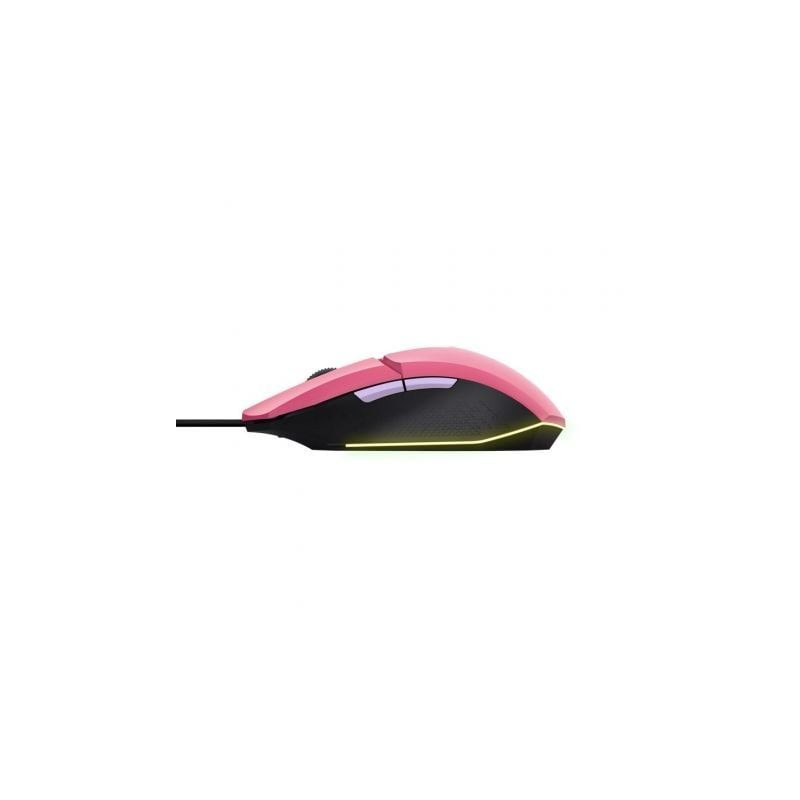 Ratón gaming trust gaming gxt 109 felox/ hasta 6400 dpi/ rosa