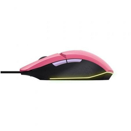 Ratón gaming trust gaming gxt 109 felox/ hasta 6400 dpi/ rosa