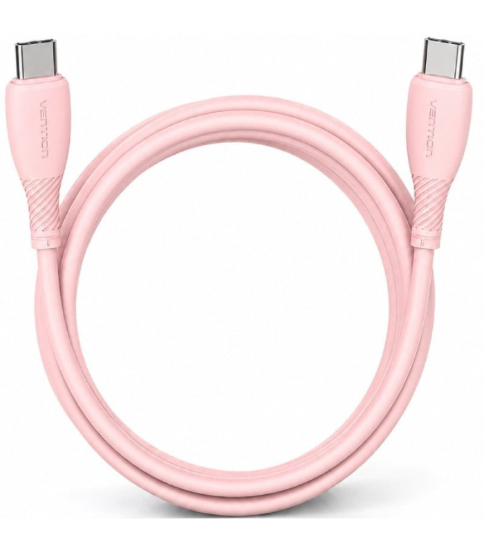 Cable usb 2.0 tipo-c vention trvpf/ usb tipo-c macho - usb tipo-c macho/ hasta 60w/ 480mbps/ 1m/ rosa
