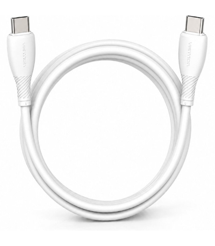 Cable usb 2.0 tipo-c vention trvwf/ usb tipo-c macho - usb tipo-c macho/ hasta 60w/ 480mbps/ 1m/ blanco