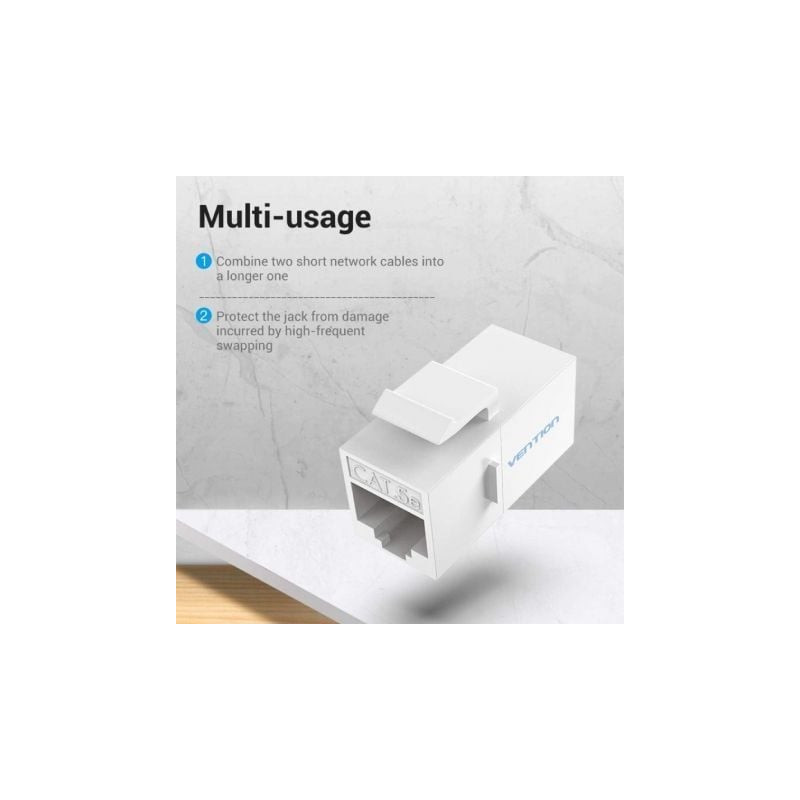 Adaptador conector rj45 vdd-b07-w cat5 utp/ rj45 hembra - rj45 hembra/ blanco