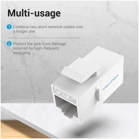 Adaptador conector rj45 vdd-b07-w cat5 utp/ rj45 hembra - rj45 hembra/ blanco
