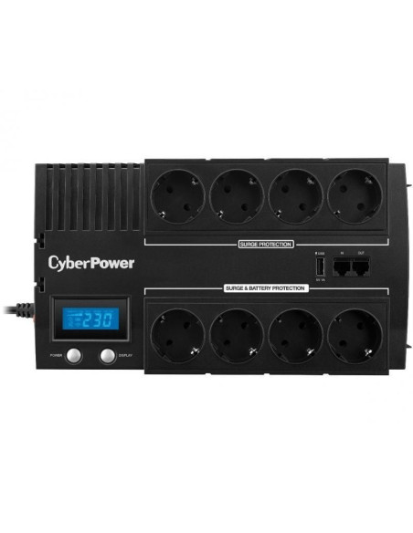Sai línea interactiva cyberpower br1200elcd/ 1200va-720w/ 8 salidas/ formato bloque