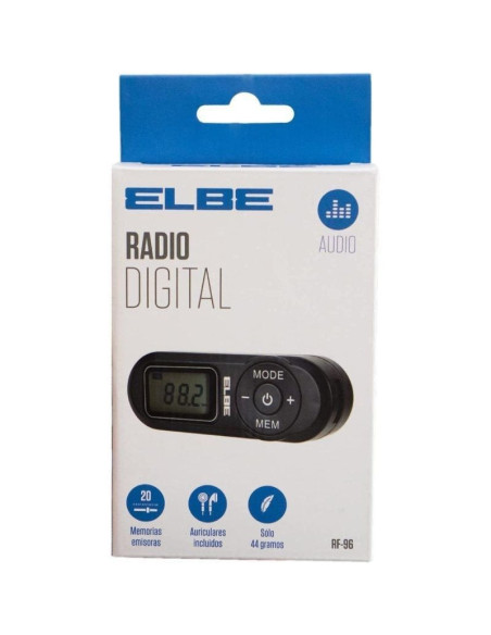 Radio portátil elbe rf-96/ negra/ incluye auriculares