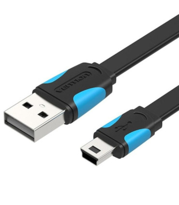 Cable usb 2.0 vention vas-a14-b100/ mini usb macho - usb macho/ 480mbps/ 1m/ azul y negro