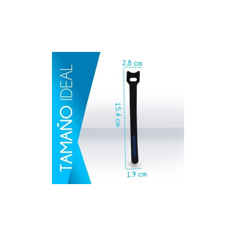 Tira organizadora de cables vention kac00/ 15cm/ pack de 6