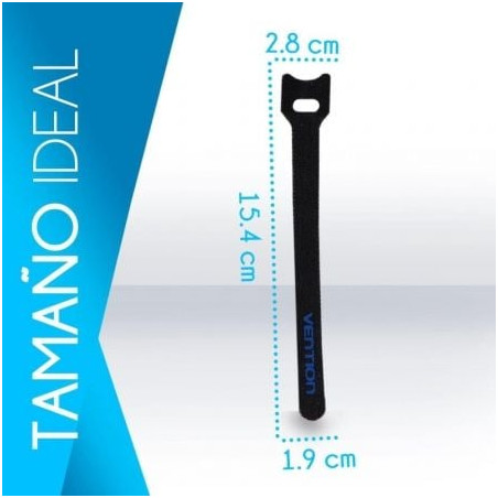 Tira organizadora de cables vention kac00/ 15cm/ pack de 6