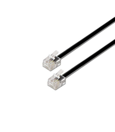 Cable de teléfono rj11 6p4c aisens a143-0319/ 2m/ negro