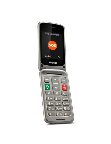 Teléfono móvil gigaset gl590 para personas mayores/ plata titanio