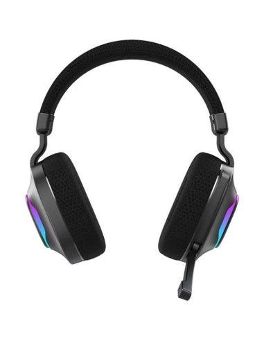 Auriculares gaming con micrófono hiditec vortex argb/ jack 3.5/ bluetooth/ negros