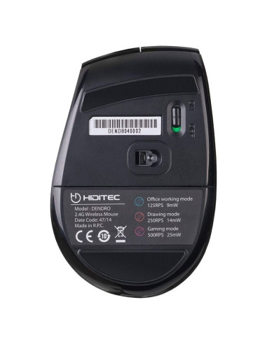 Ratón gaming inalámbrico hiditec dendro/ hasta 2000 dpi