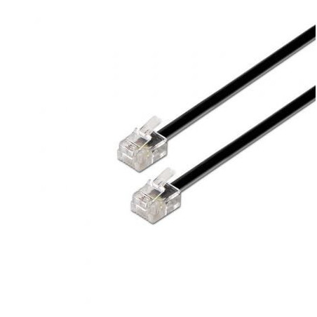 Cable de teléfono rj11 6p4c aisens a143-0319/ 2m/ negro