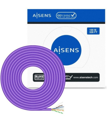 Bobina de cable rj45 awg23 utp aisens a135-0747 cat.6/ lszh/ 100m/ violeta