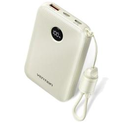 Powerbank 10000mAh Vention FKAN0-C/ 22.5W/ Gris/ Incluye Cable USB Tipo-C