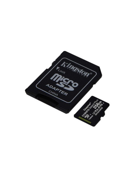 Tarjeta de memoria kingston canvas select plus 256gb microsd xc con adaptador/ clase 10/ 100mbs