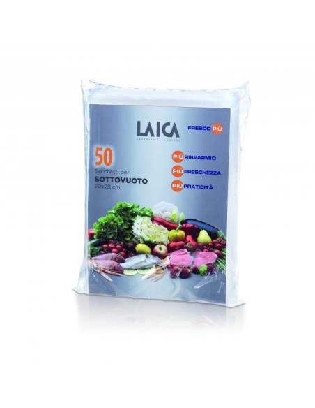 Bolsa para envasar al vacío laica vt3504/ 20 x 28cm/ 50 bolsas