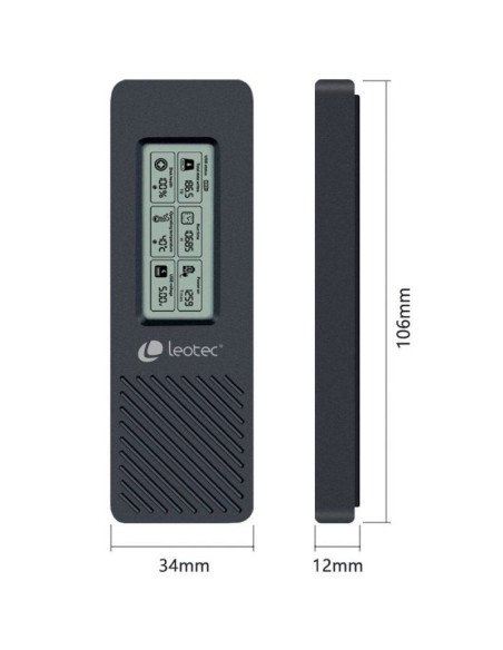 Caja externa para disco ssd m.2 nvme leotec lem2ext01/ usb 3.2/ con pantalla lcd