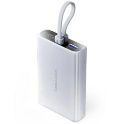 Powerbank 10000mAh Vention FHZM0/ 22.5W/ Gris/ Incluye Cable USB Tipo-C y Lightning