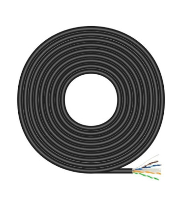 Bobina de cable rj45 para exteriores utp awg23 aisens a135-0675 cat.6/ 100m/ impermeable/ negro