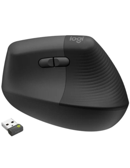 Ratón ergonómico inalámbrico por bluetooth/ 2.4ghz logitech lift vertical ergonomic mouse business/ hasta 4000 dpi/ grafito