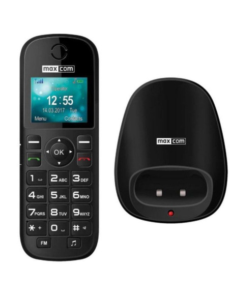 Teléfono inalámbrico maxcom mm35d/ negro