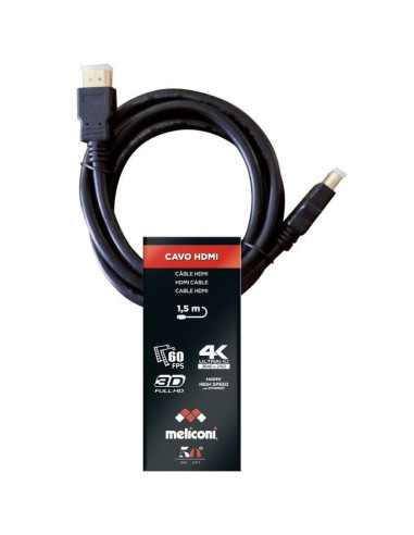 Cable hdmi 4k meliconi 497002/ hdmi macho - hdmi macho/ 1.5m/ negro