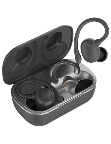 Auriculares deportivos bluetooth muvit io smart true wireless sport enc con estuche de carga/ autonomía 6h/ negros