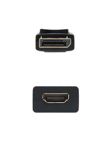Conversor nanocable 10.16.0502/ displayport macho - hdmi hembra/ 15cm/ negro