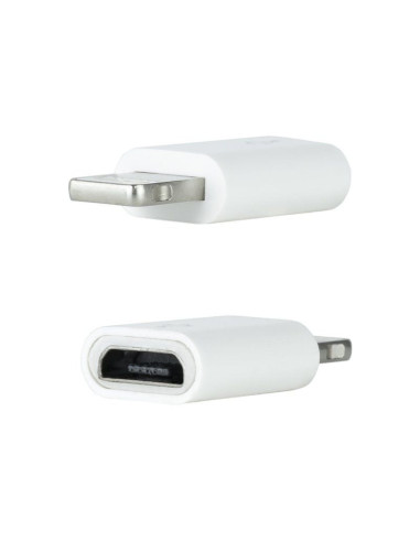 Adaptador micro usb 2.0 lightning nanocable 10.10.4100/ micro usb hembra - lightning macho/ blanco