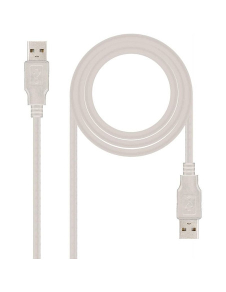 Cable usb 2.0 nanocable 10.01.0303/ usb macho - usb macho/ 2m/ beige