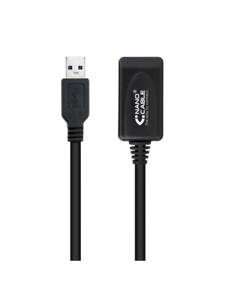 Cable alargador usb 3.0 con amplificador nanocable 10.01.0311/ usb macho - usb hembra/ 5m/ negro