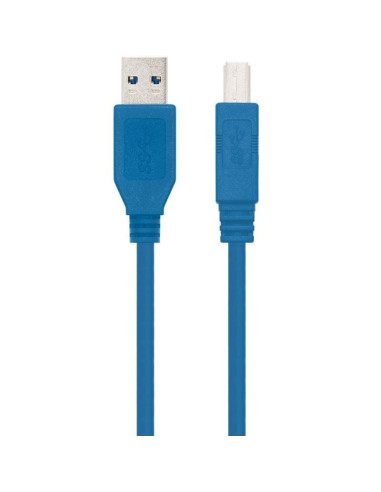 Cable usb 3.0 impresora nanocable 10.01.0802-bl/ usb tipo-b macho - usb macho/ 2m/ azul
