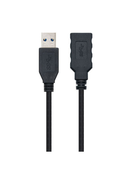 Cable alargador usb 3.0 nanocable 10.01.0902-bk/ usb macho - usb hembra/ 2m/ negro