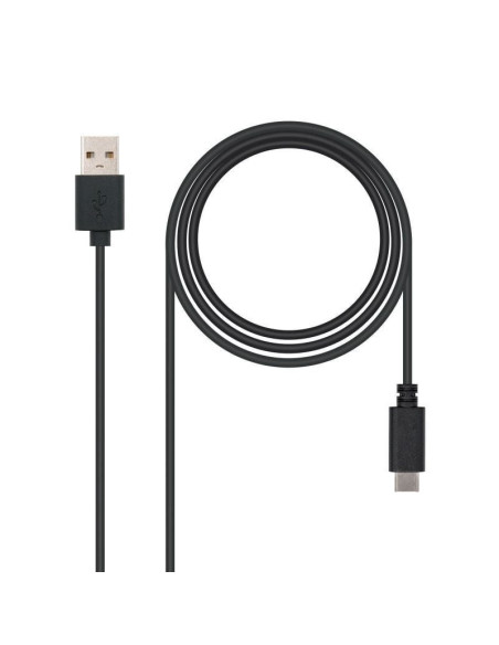 Cable usb 2.0 nanocable 10.01.2102/ usb tipo-c macho - usb macho/ 2m/ negro