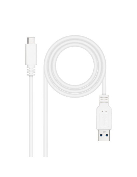 Cable usb 3.1 tipo-c nanocable 10.01.4000-w/ usb tipo-c macho - usb macho/ 50cm/ blanco
