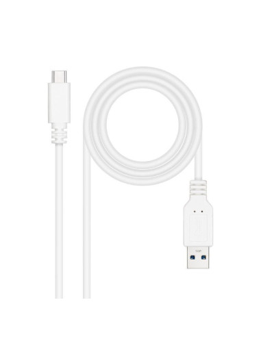 Cable usb 3.1 tipo-c nanocable 10.01.4001-w/ usb tipo-c macho - usb macho/ 1m/ blanco