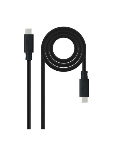 Cable usb 3.1 tipo-c nanocable 10.01.4100/ usb tipo-c macho - usb tipo-c macho/ 50cm/ negro