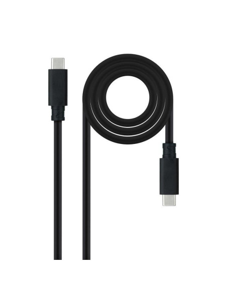 Cable usb 3.1 tipo-c nanocable 10.01.4100/ usb tipo-c macho - usb tipo-c macho/ 50cm/ negro