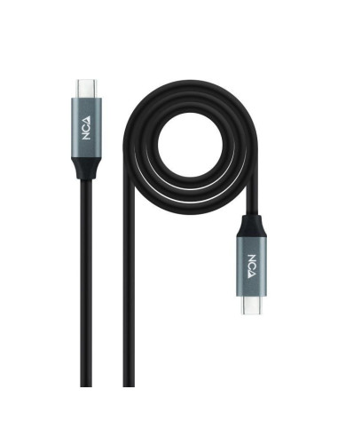 Cable usb 3.2 tipo-c nanocable 10.01.4301-l150/ usb tipo-c macho - usb tipo-c macho/ 1.5m/ gris y negro