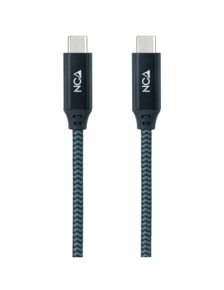 Cable usb 3.2 tipo-c nanocable 10.01.4302-comb/ usb tipo-c macho - usb tipo-c macho/ 2m/ gris y negro